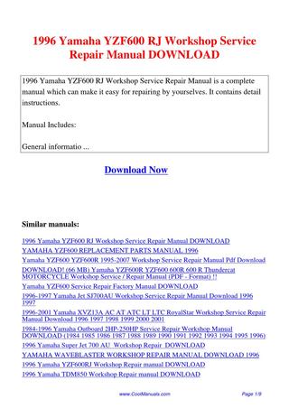 Yamaha Superjet Manual Download